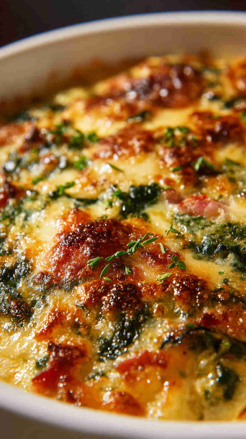 Crockpot Ham and Spinach Breakfast Casserole