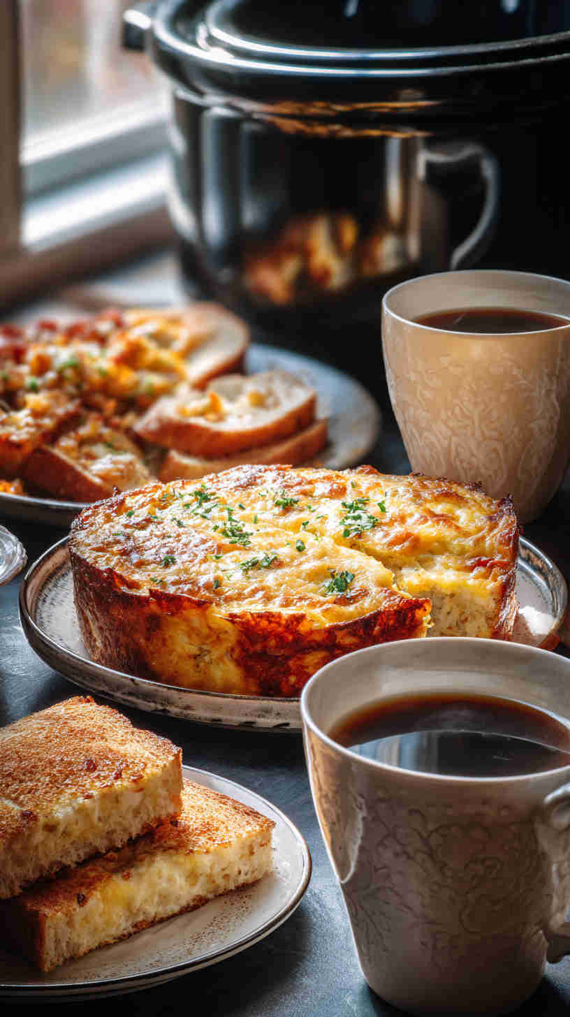 Crockpot Hash Brown and Cheese Breakfast Casserole