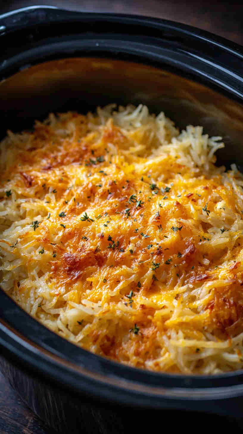 Crockpot Hash Brown and Cheese Breakfast Casserole