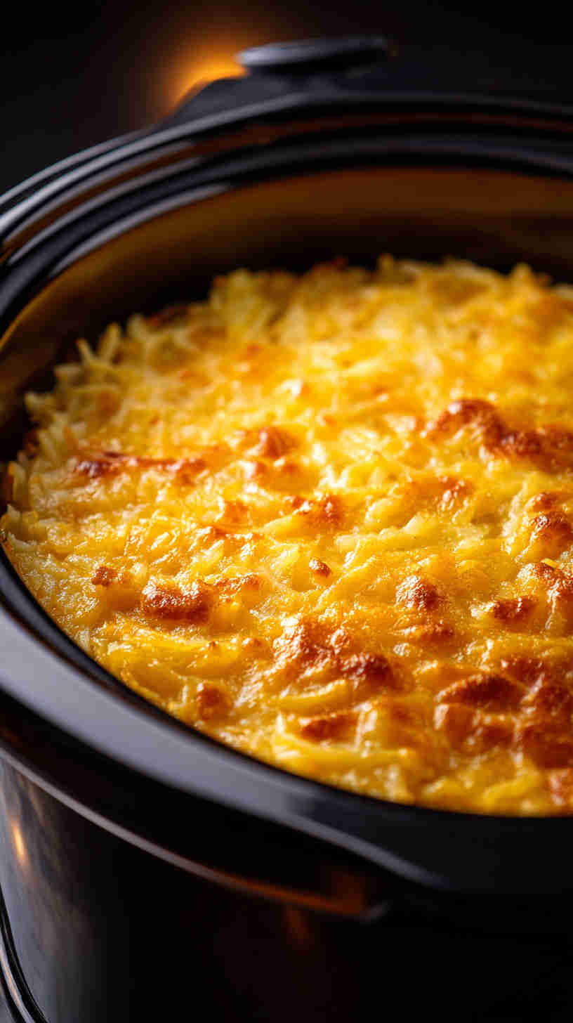 Crockpot Hash Brown and Cheese Breakfast Casserole