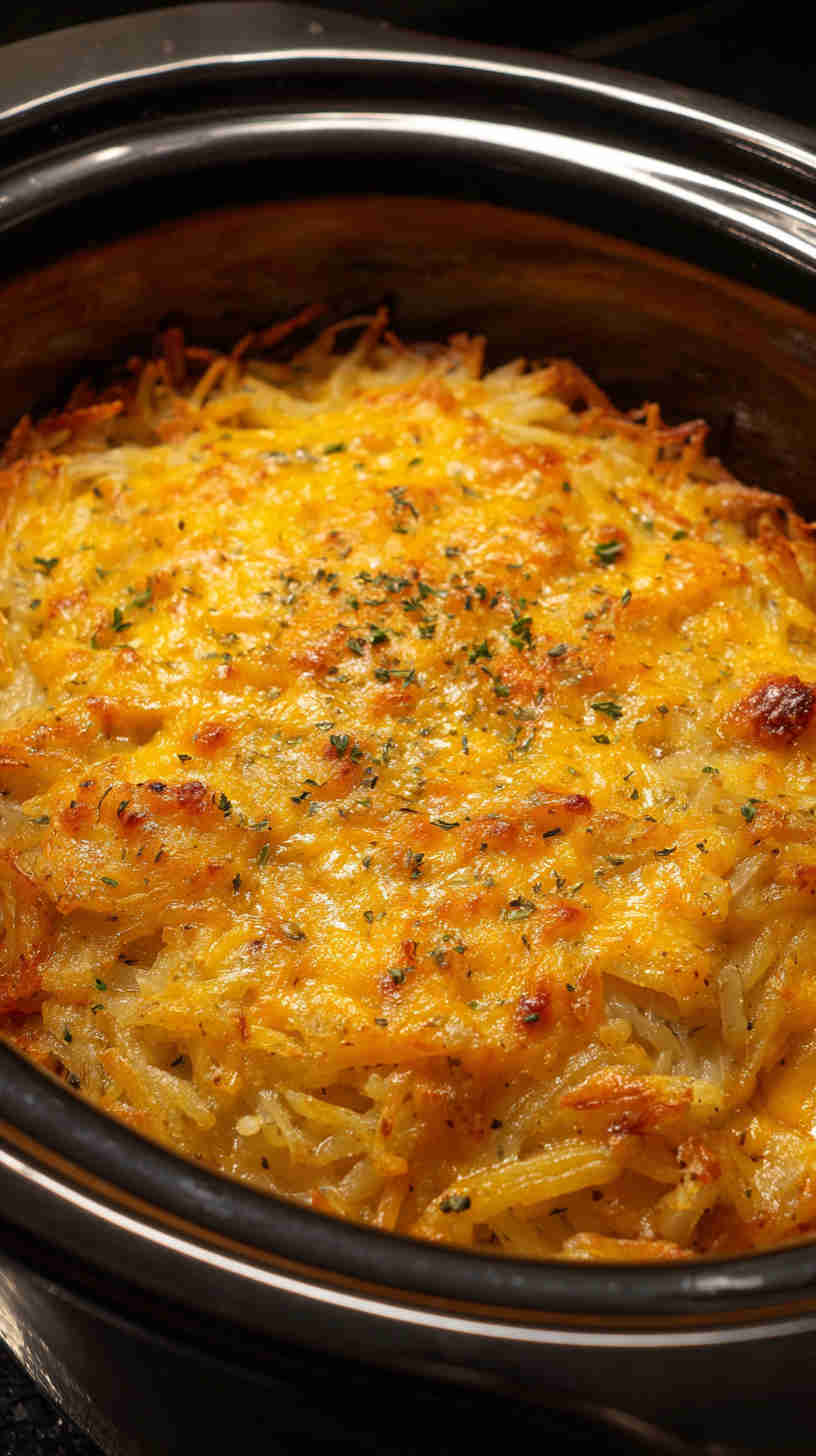 Crockpot Hash Brown and Cheese Breakfast Casserole