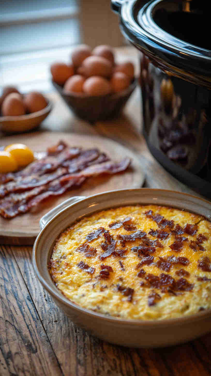 Crockpot Hash Brown and Cheese Breakfast Casserole