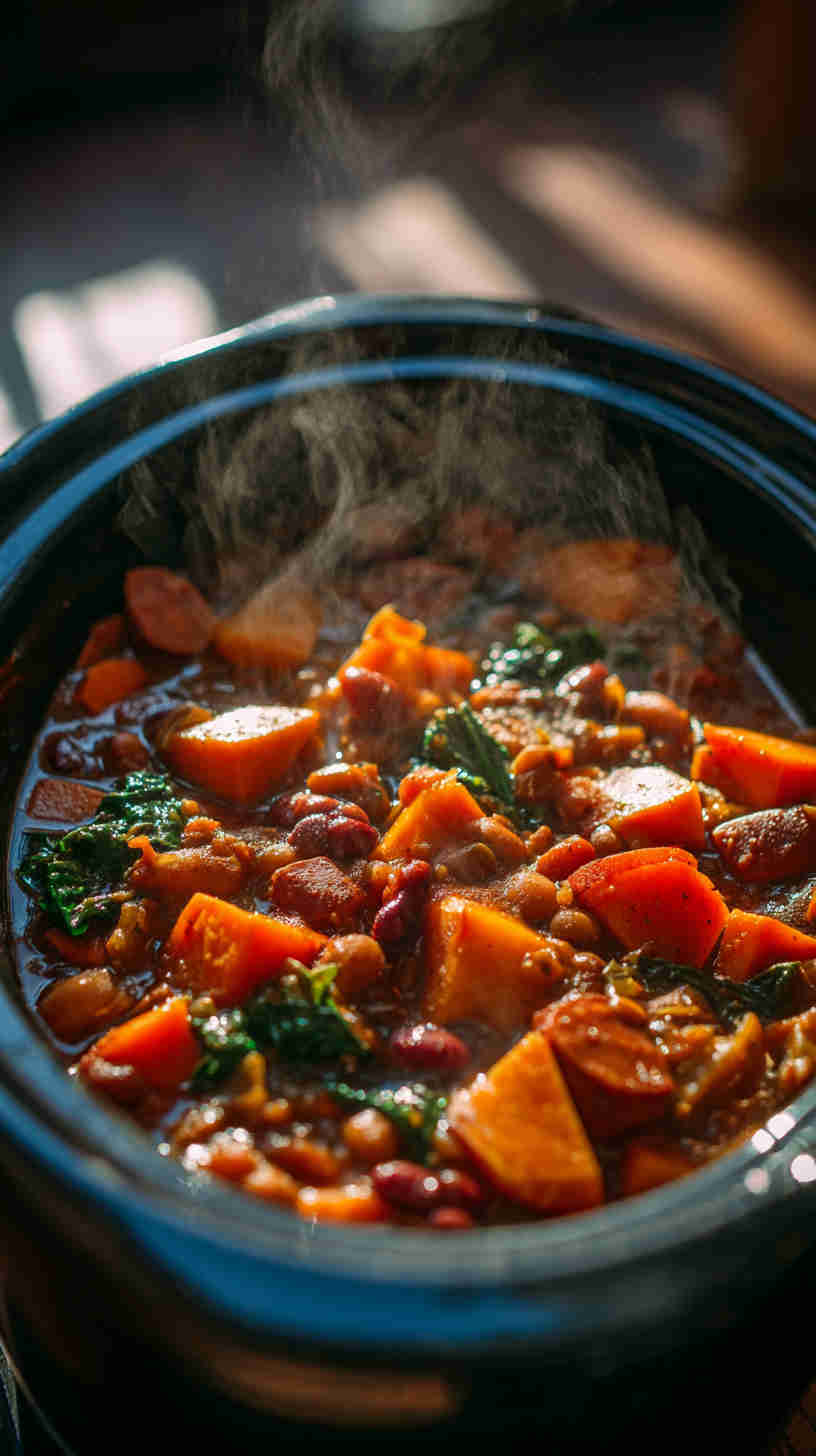 Crockpot Hearty Lentil and Veggie Stew