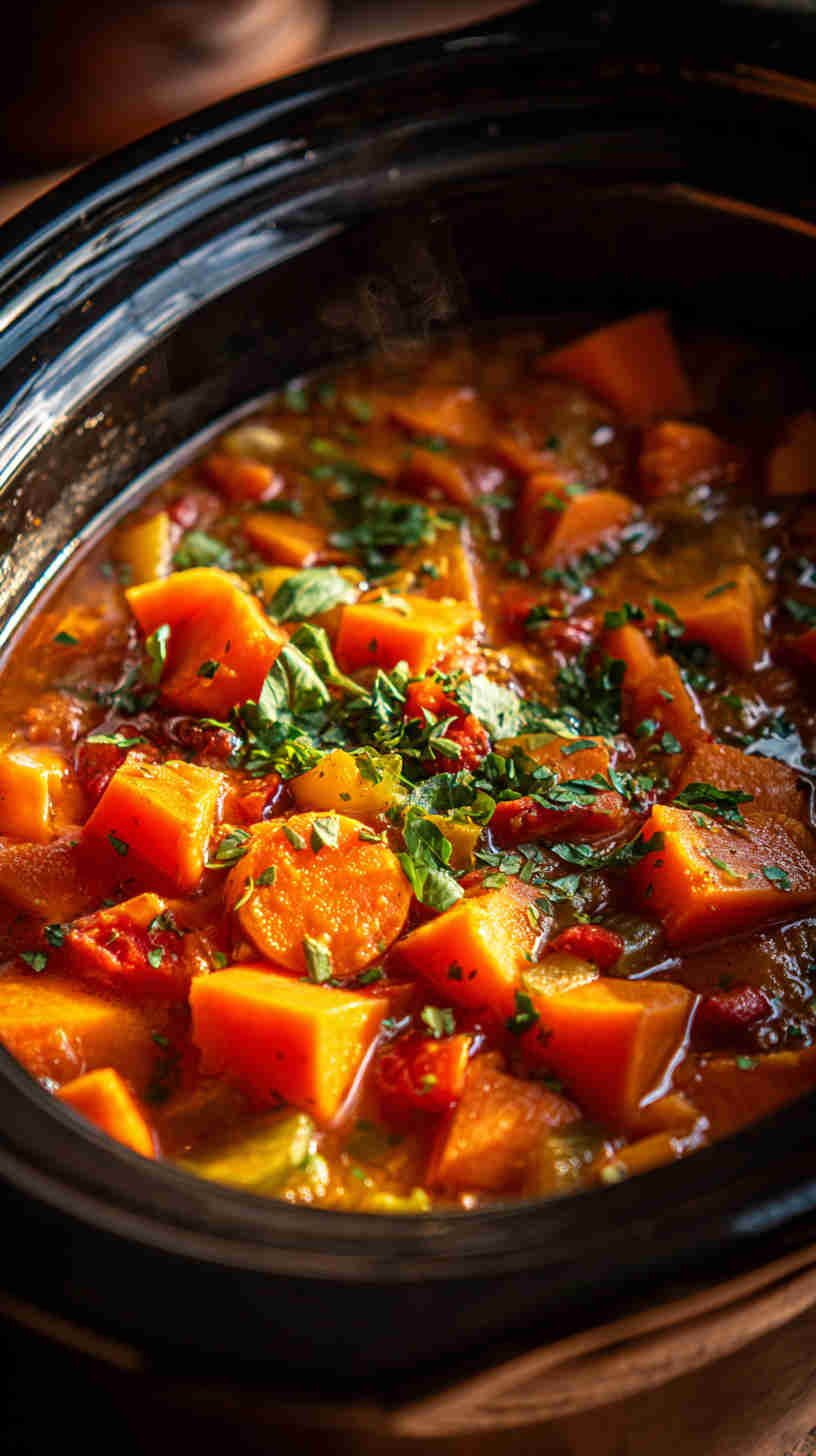 Crockpot Hearty Lentil and Veggie Stew