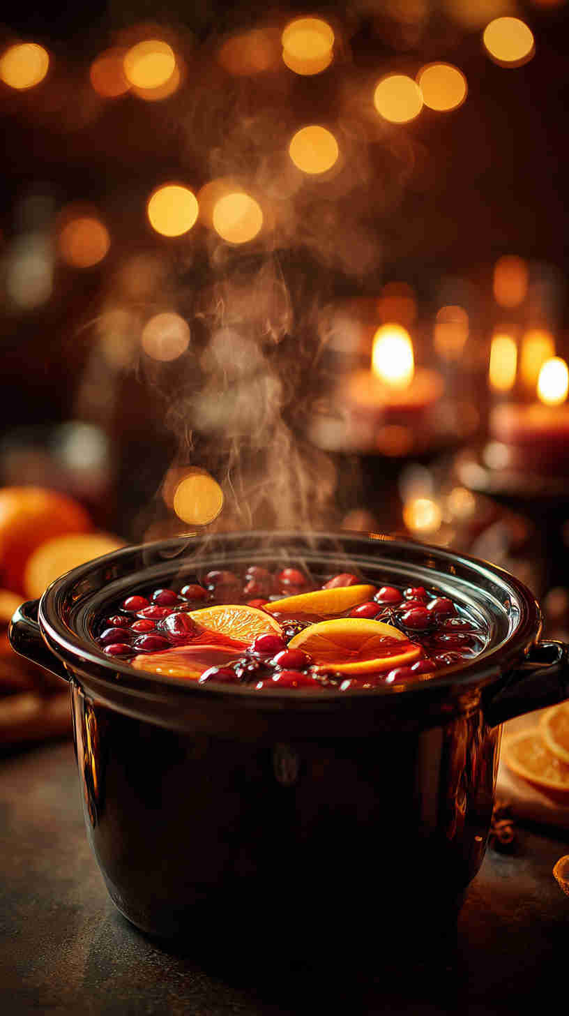Crockpot Holiday Spiced Mulled Wine