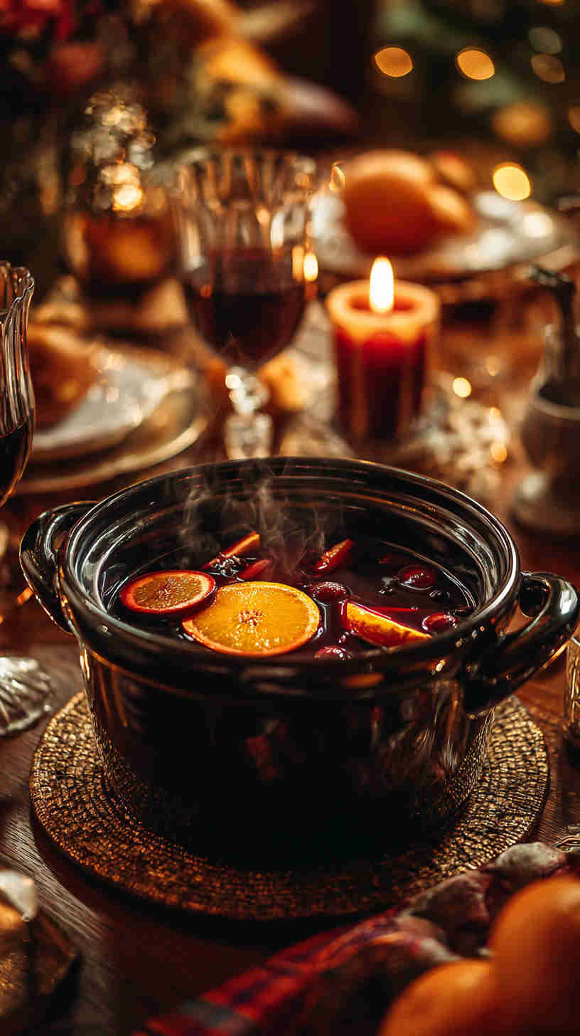 Crockpot Holiday Spiced Mulled Wine