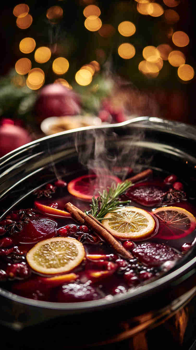 Crockpot Holiday Spiced Mulled Wine