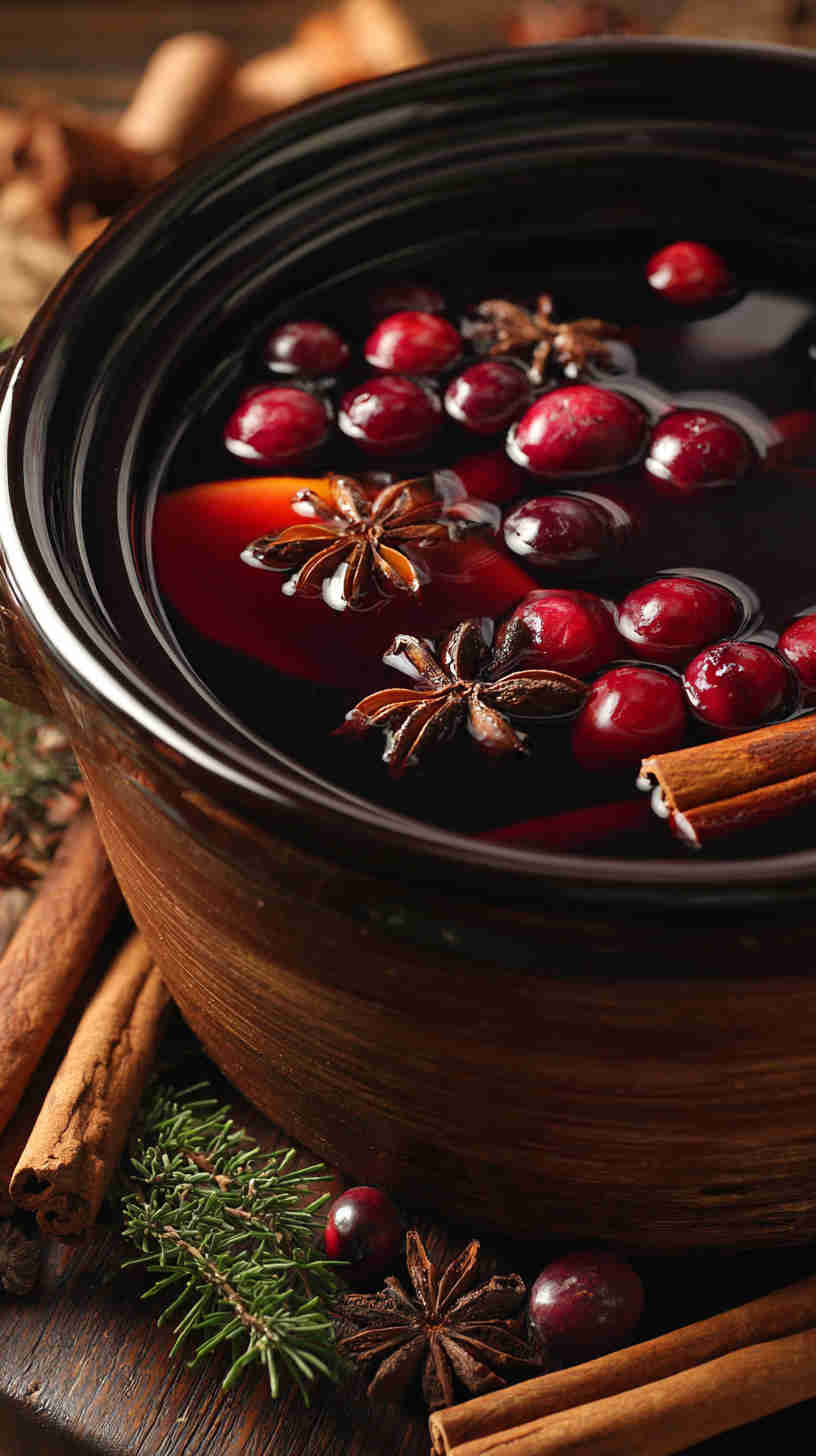 Crockpot Holiday Spiced Mulled Wine