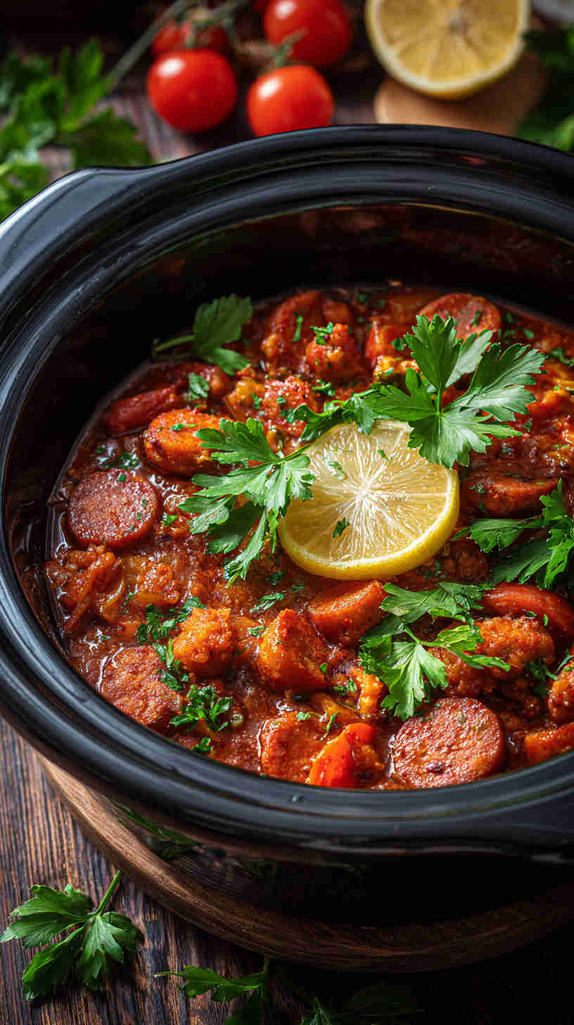 Crockpot Jambalaya with Shrimp and Andouille