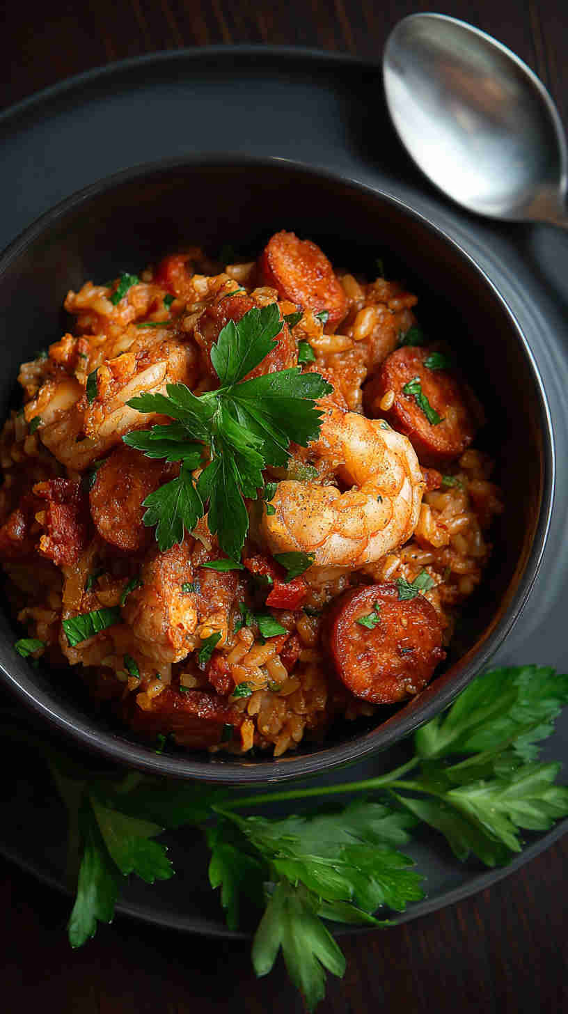Crockpot Jambalaya with Shrimp and Andouille