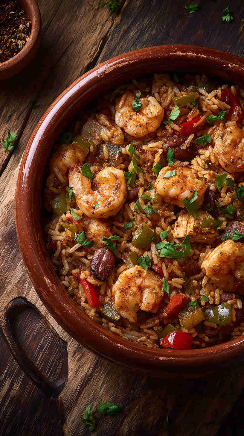 Crockpot Jambalaya with Shrimp and Andouille