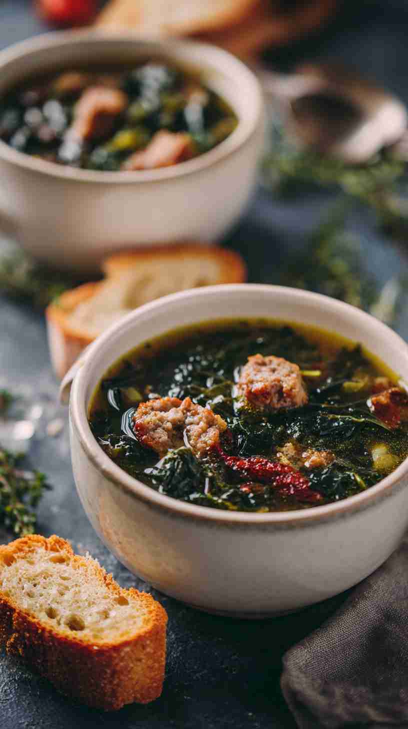Crockpot Sausage and Kale Soup