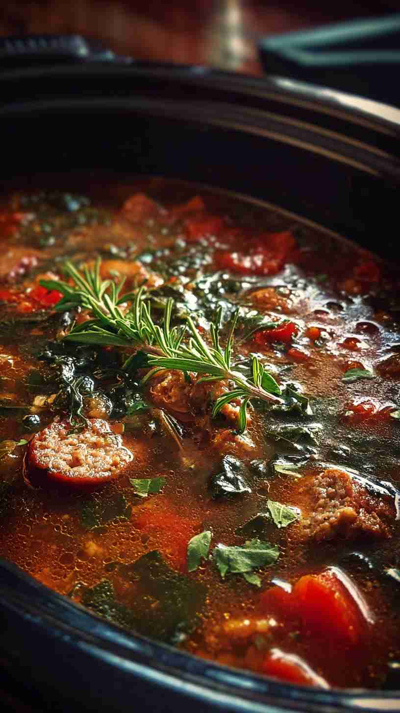 Crockpot Sausage and Kale Soup