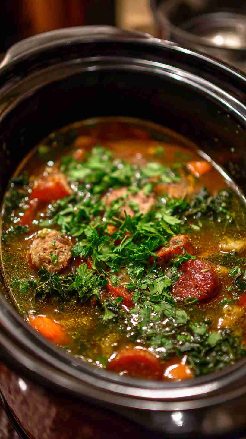 Crockpot Sausage and Kale Soup