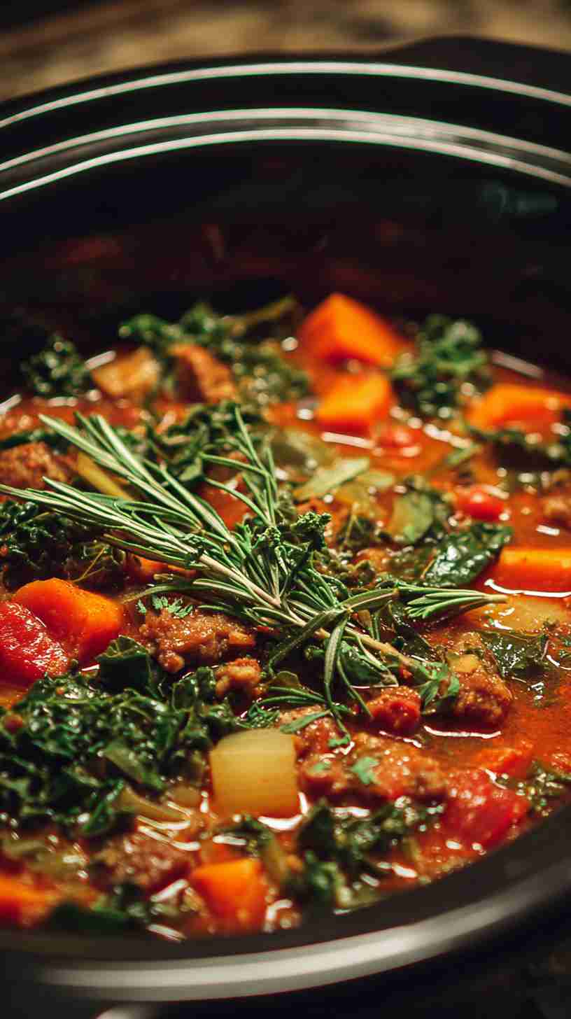 Crockpot Sausage and Kale Soup