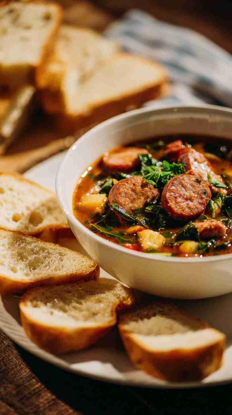 Crockpot Sausage and Kale Soup