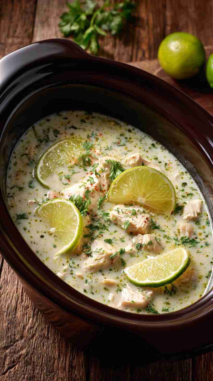 Crockpot White Chicken Chili with Lime