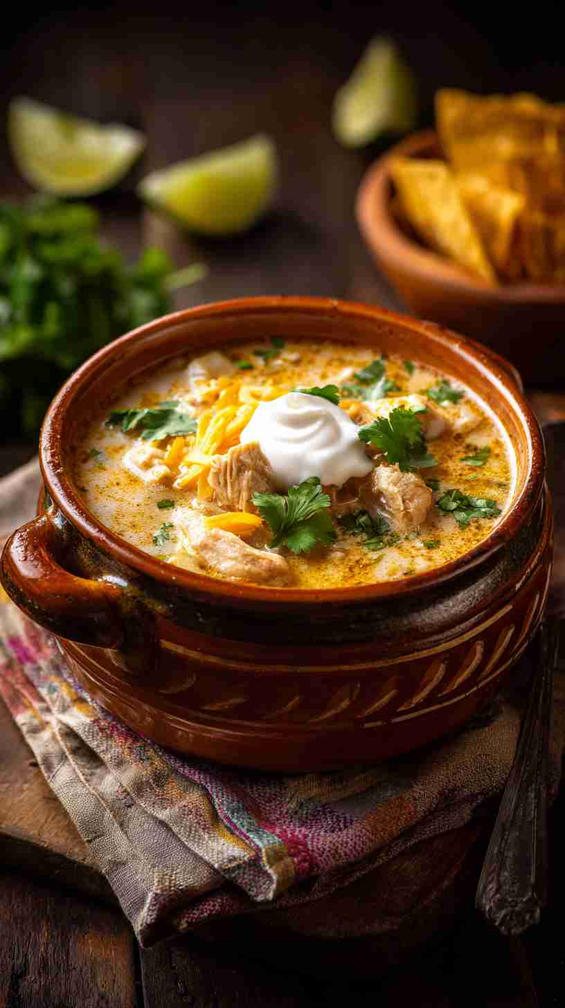 Crockpot White Chicken Chili with Lime