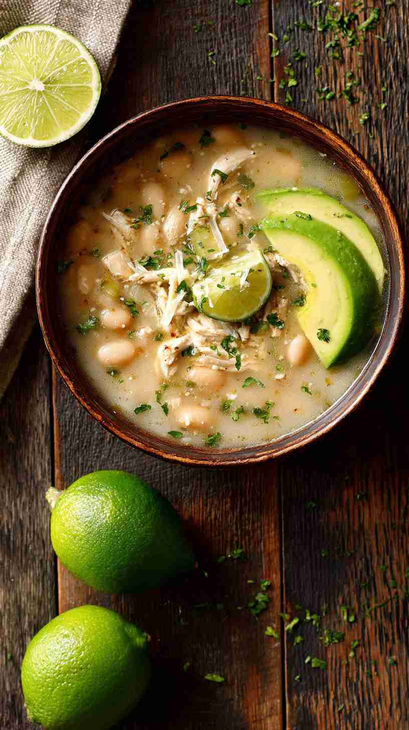 Crockpot White Chicken Chili with Lime