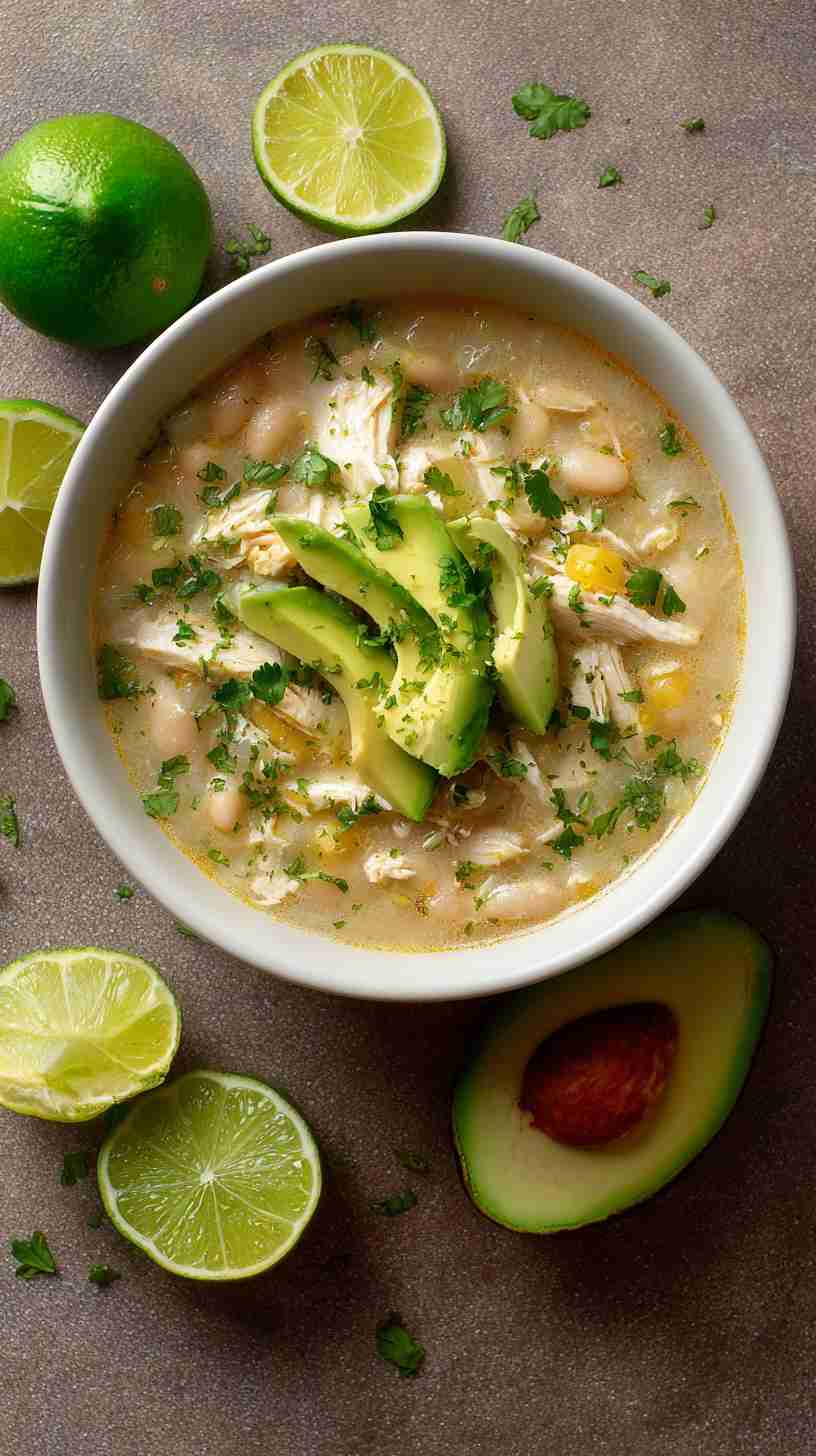 Crockpot White Chicken Chili with Lime