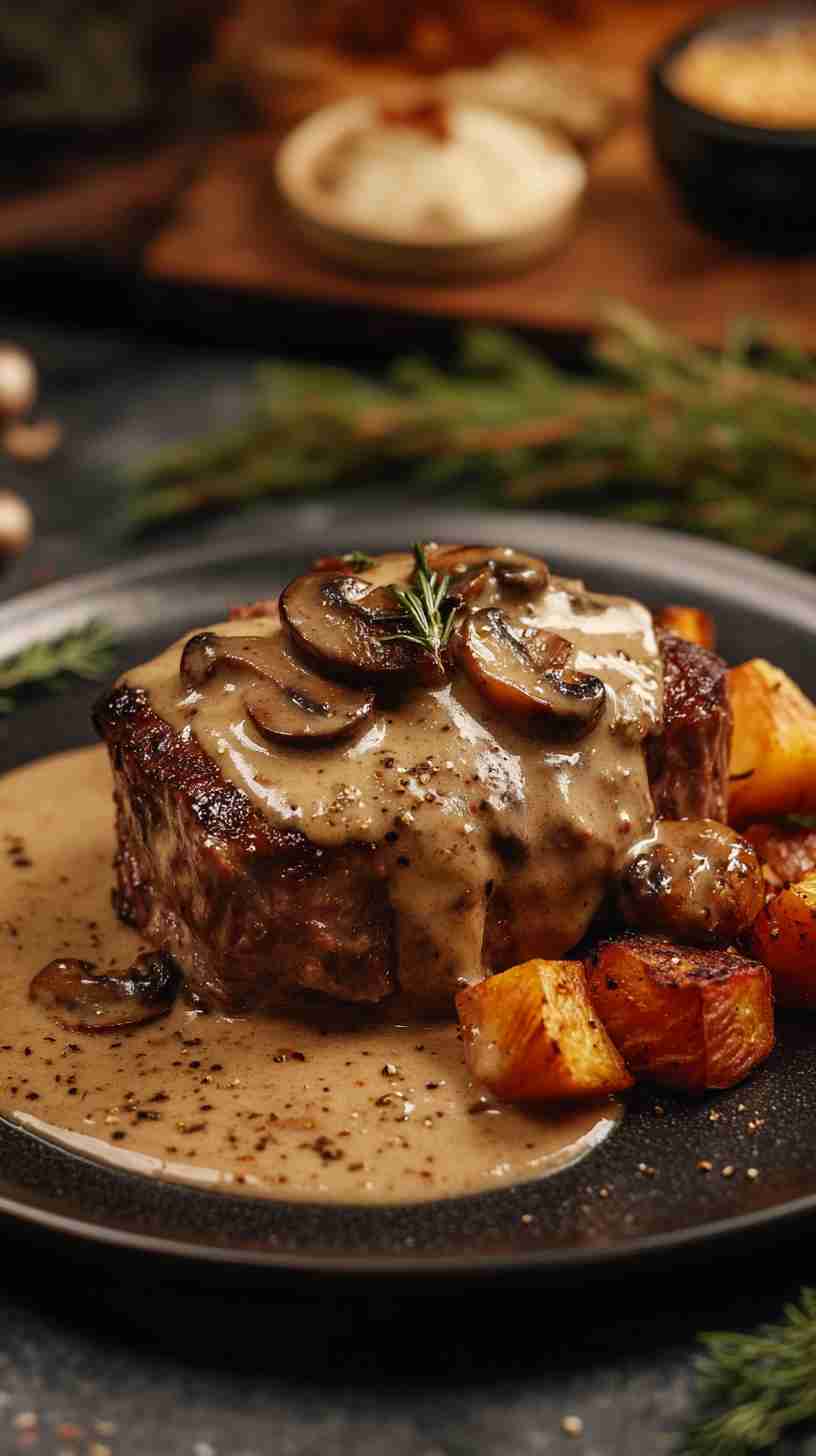 Easy Crock Pot Arm Roast with Creamy Mushroom Sauce