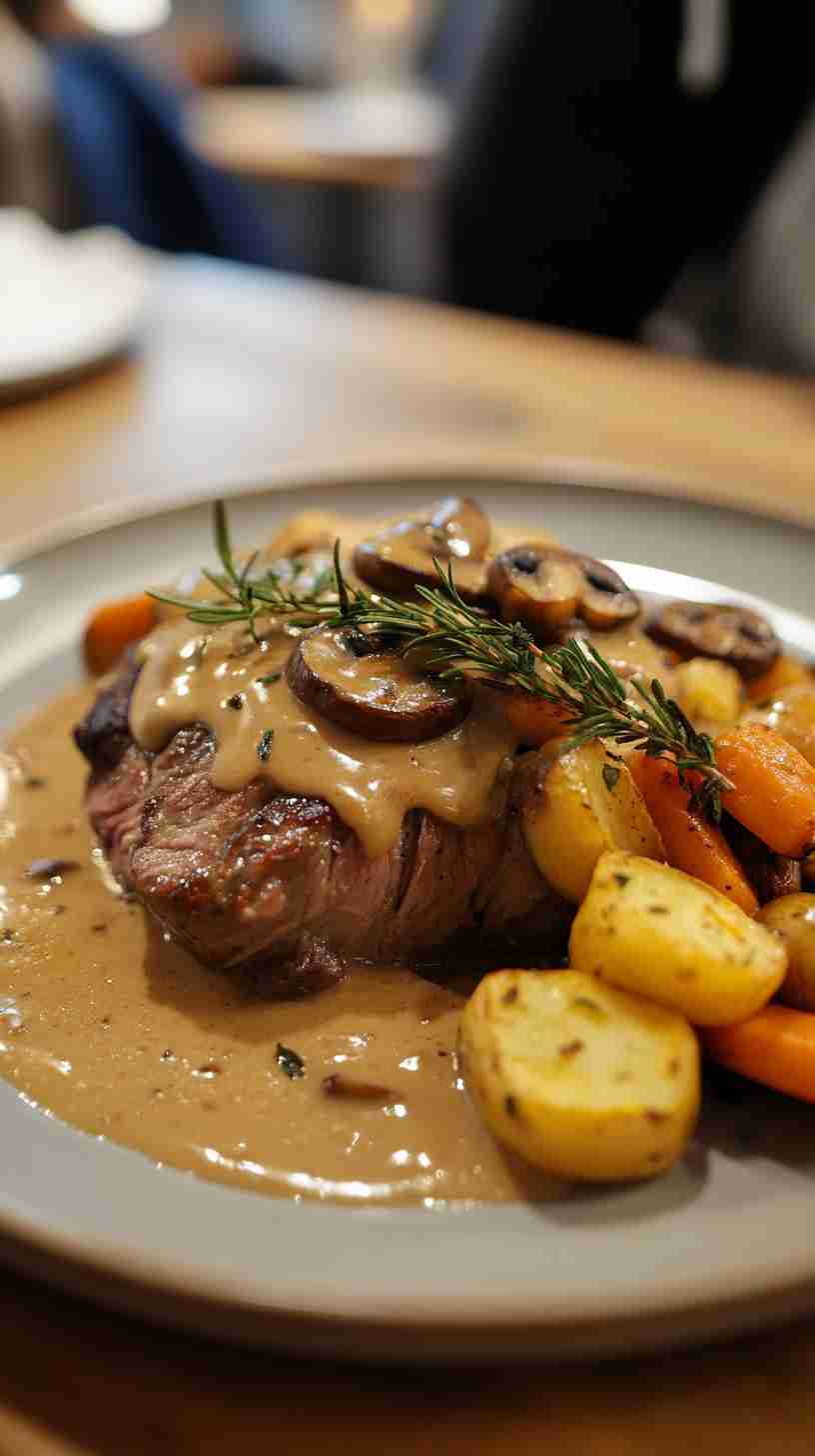 Easy Crock Pot Arm Roast with Creamy Mushroom Sauce