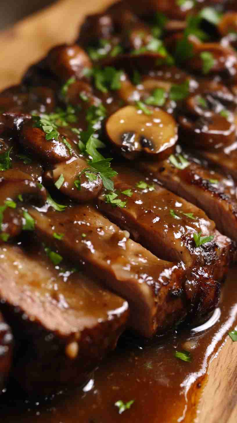 Easy Crock Pot Arm Roast with Creamy Mushroom Sauce