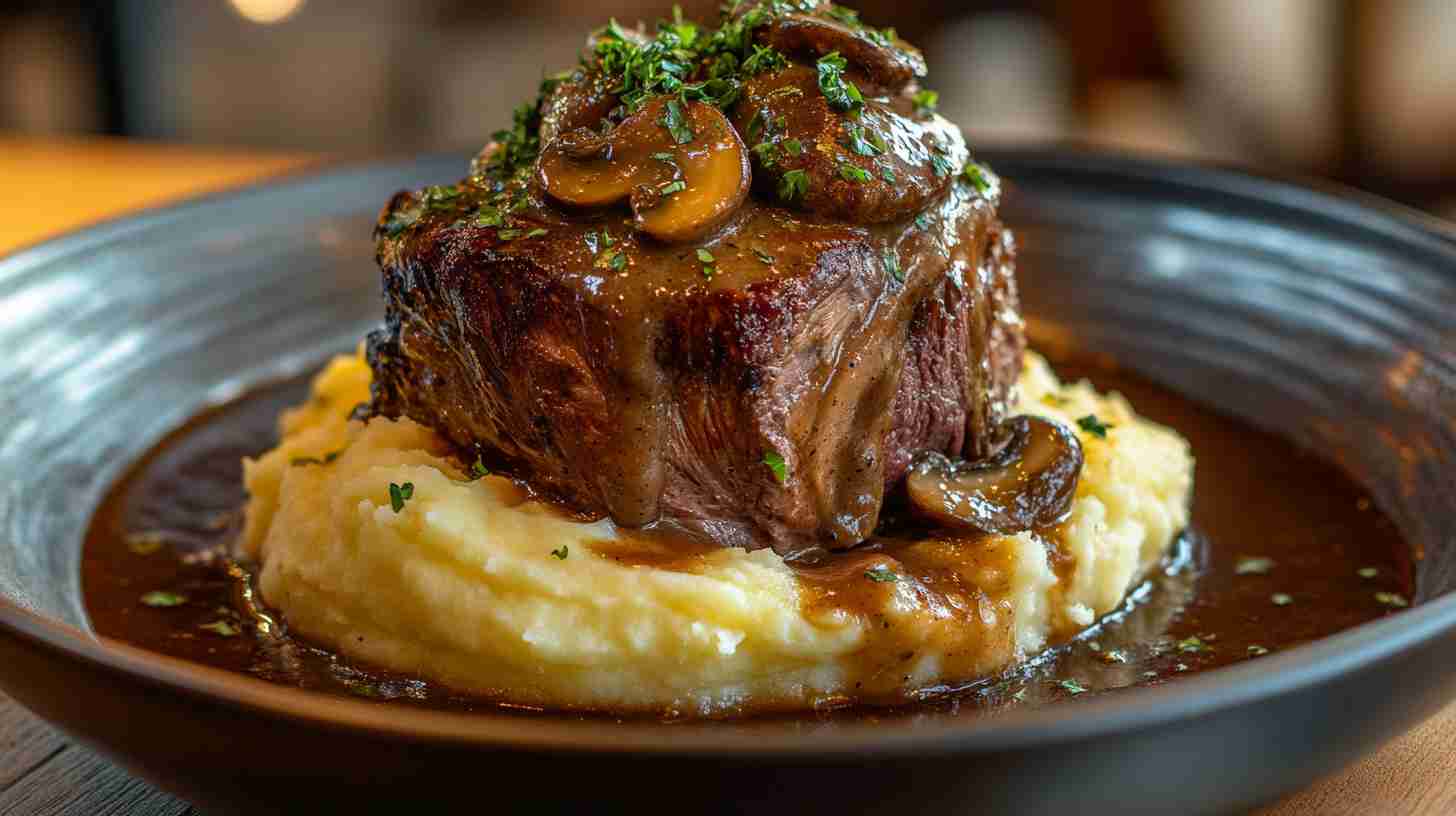 Easy Crock Pot Arm Roast with Creamy Mushroom Sauce