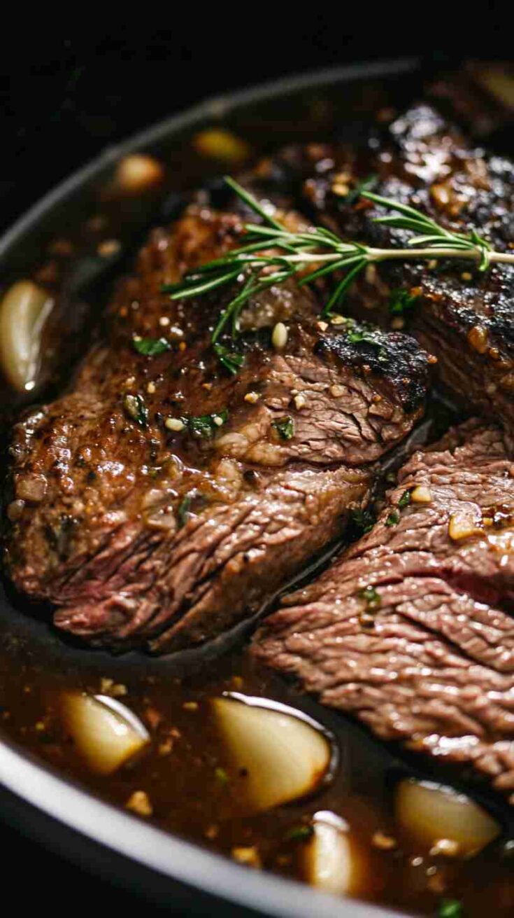Easy Garlic & Onion Beef Arm Roast in the Slow Cooker