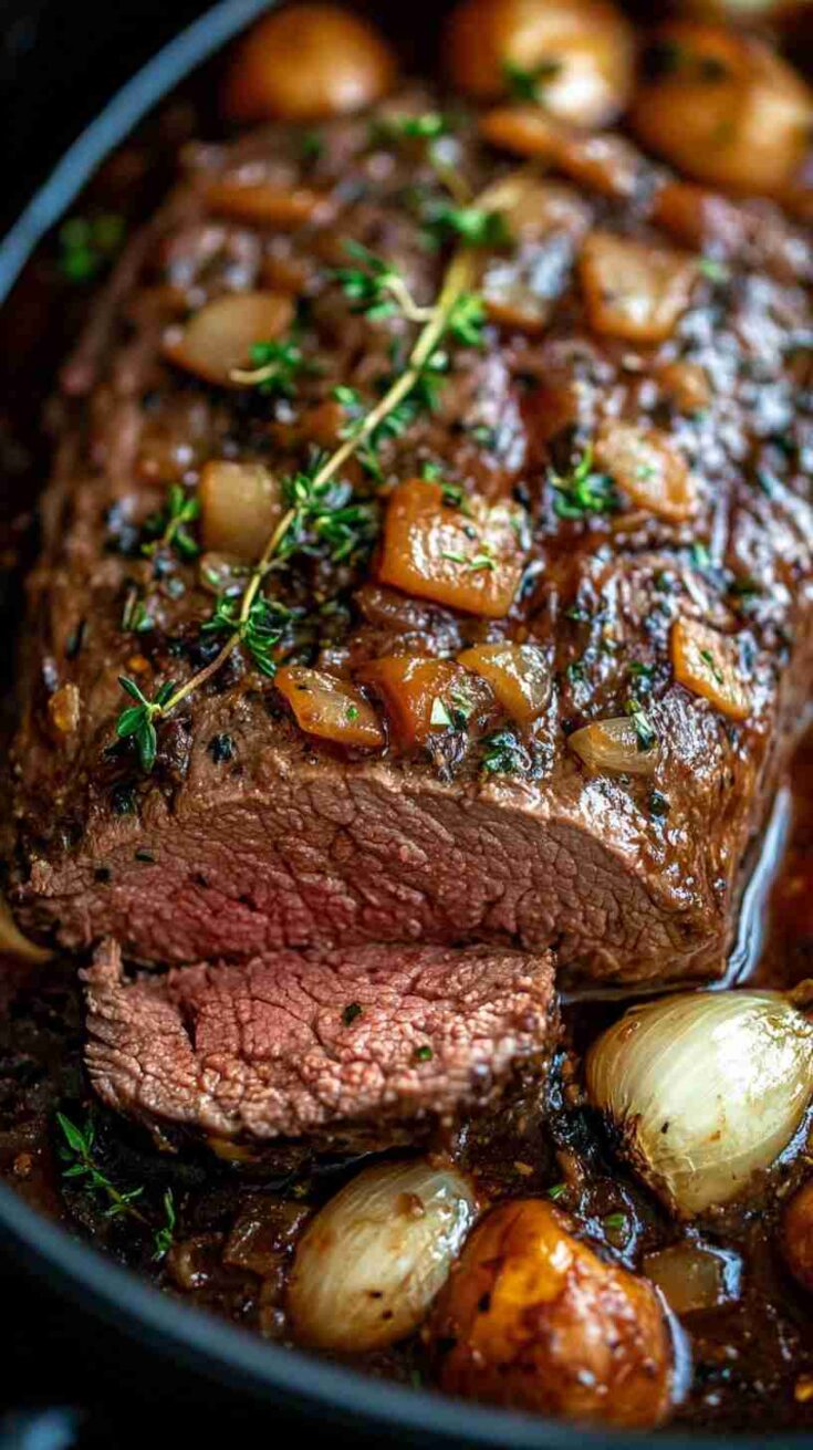Easy Garlic & Onion Beef Arm Roast in the Slow Cooker Easy Garlic & Onion Beef Arm Roast in the Slow Cooker