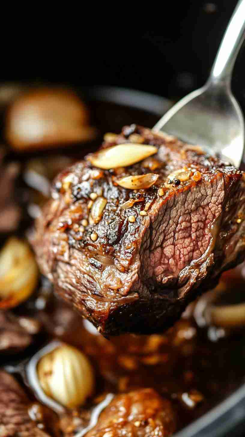 Easy Garlic & Onion Beef Arm Roast in the Slow Cooker Easy Garlic & Onion Beef Arm Roast in the Slow Cooker