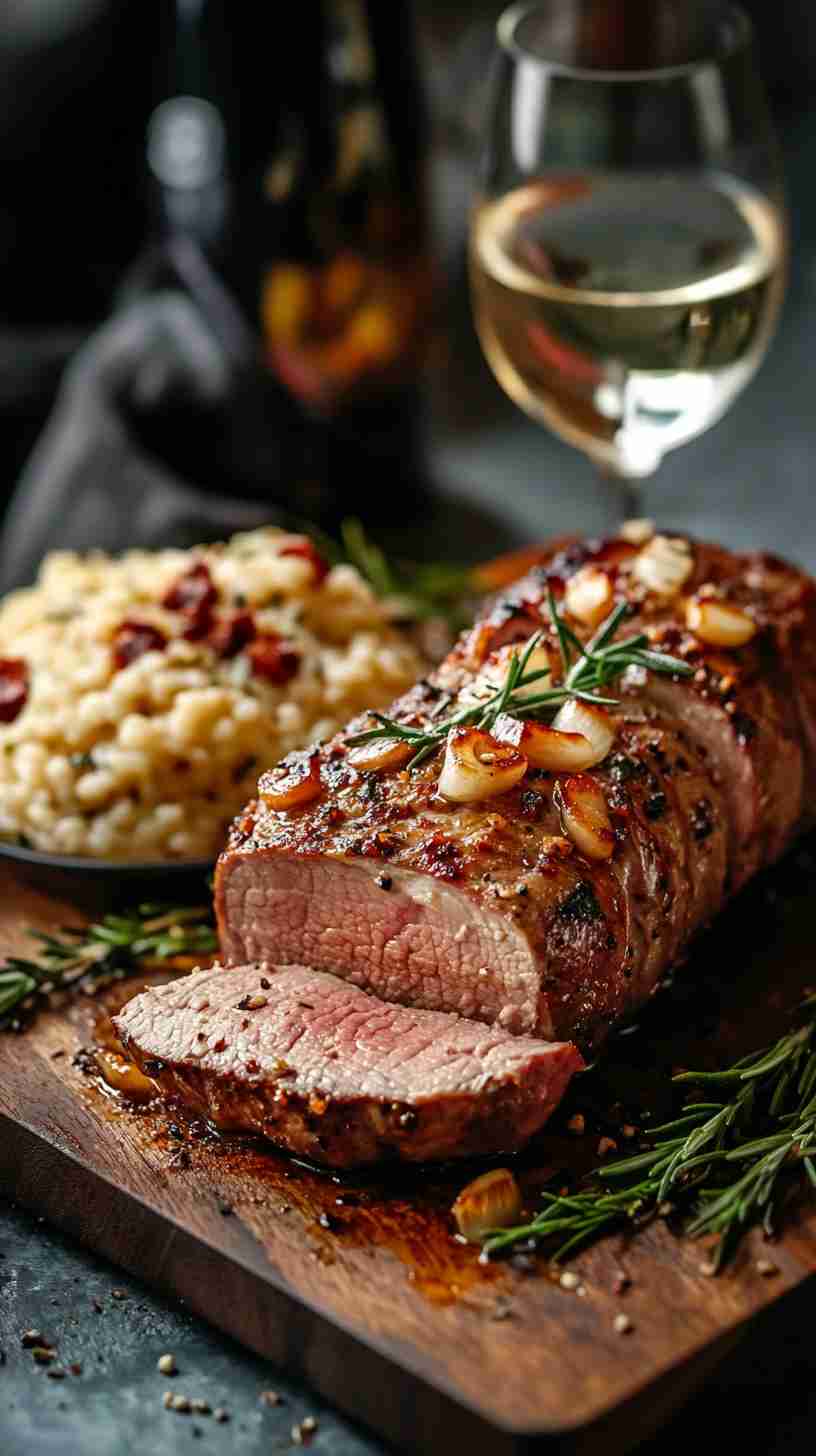 Garlic and Rosemary Pork Tenderloin Slow Cooked to Perfection