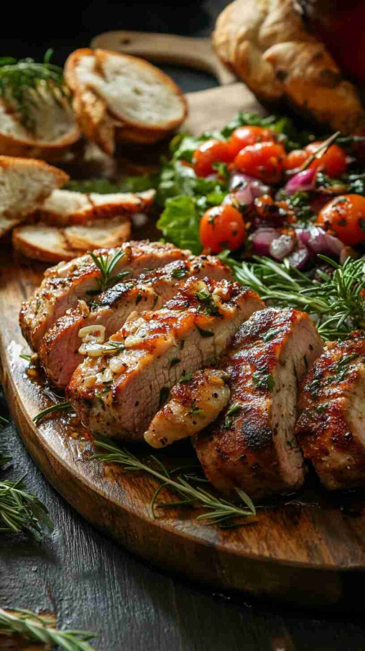 Garlic and Rosemary Pork Tenderloin Slow Cooked to Perfection