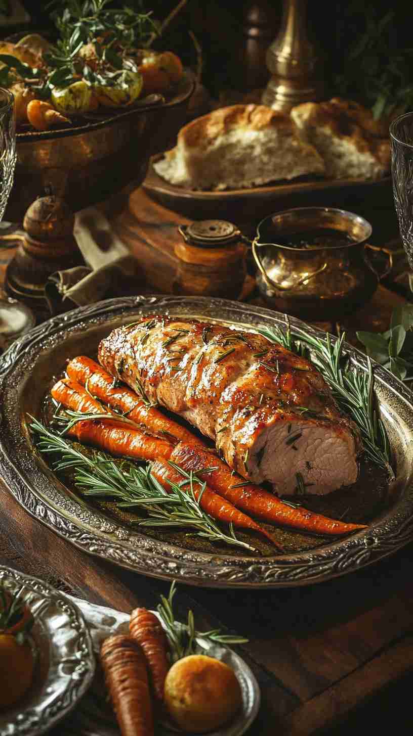 Garlic and Rosemary Pork Tenderloin Slow Cooked to Perfection