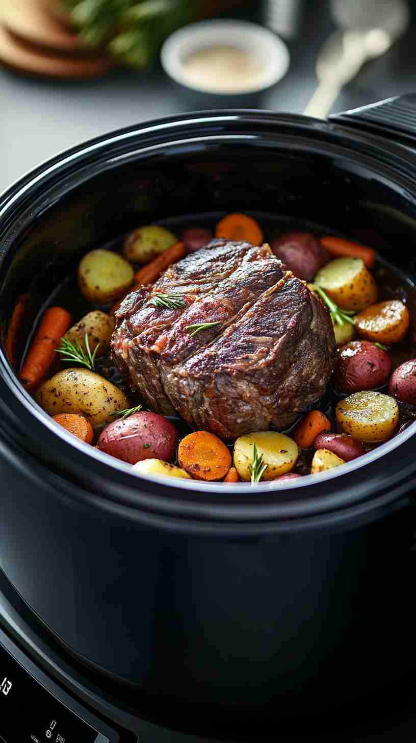 Hearty Crock Pot Arm Roast with Potatoes and Carrots