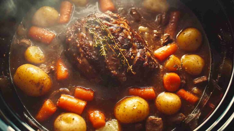 Hearty Crock Pot Arm Roast with Potatoes and Carrots