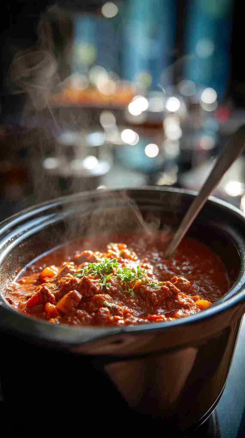 Hearty Crockpot Beef Chili