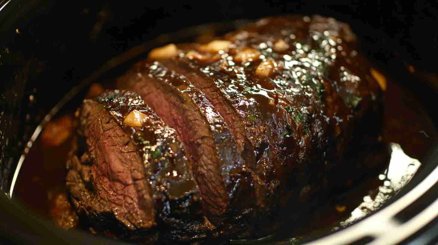 Juicy Slow Cooker Beef Arm Roast with Red Wine Sauce