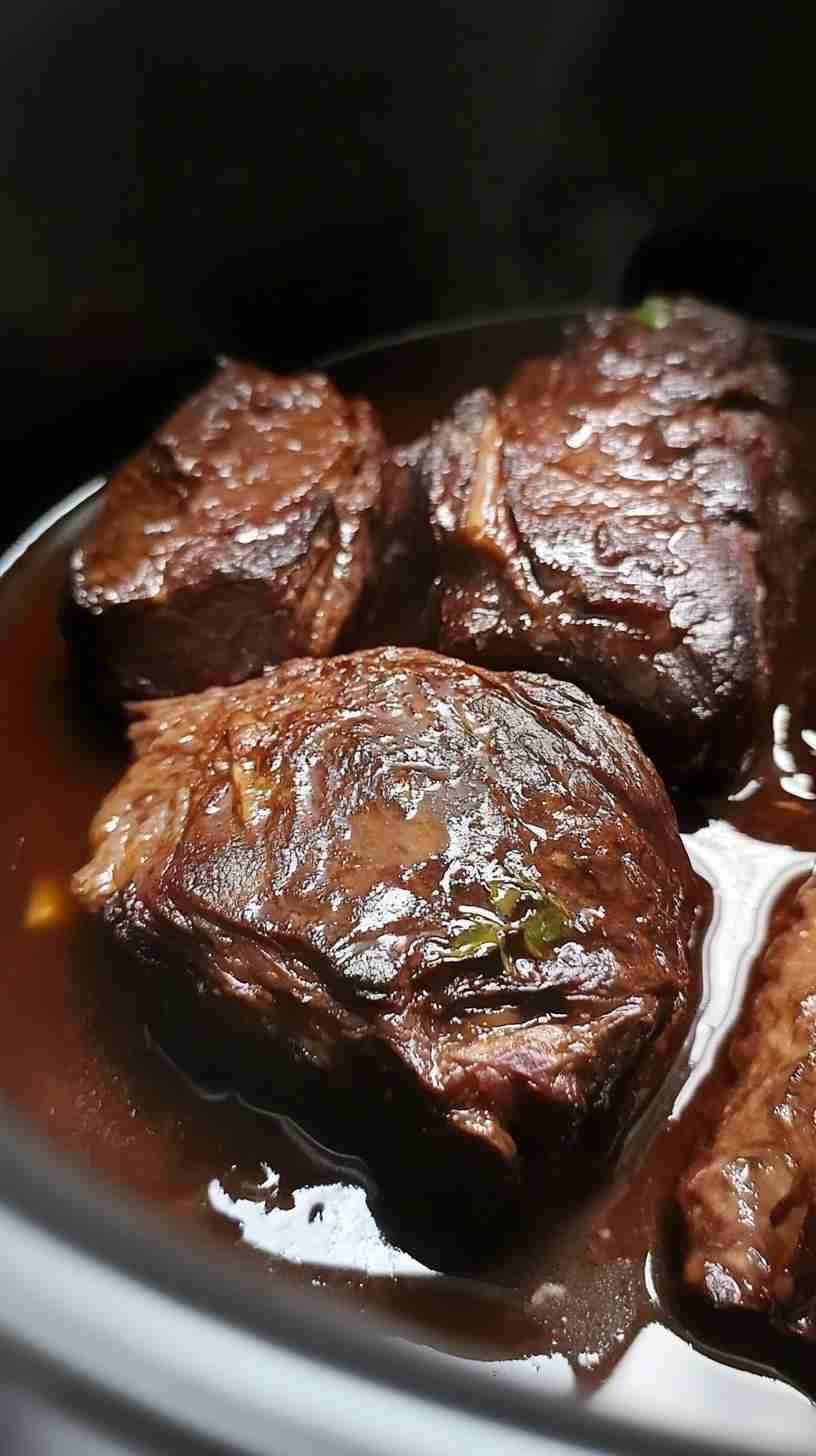 Juicy Slow Cooker Beef Arm Roast with Red Wine Sauce