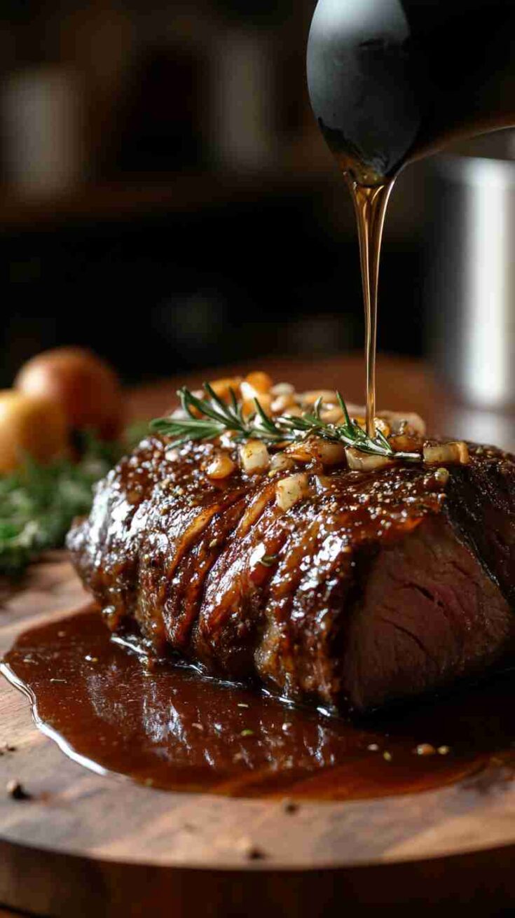 Savory Garlic Herb Arm Roast in the Slow Cooker