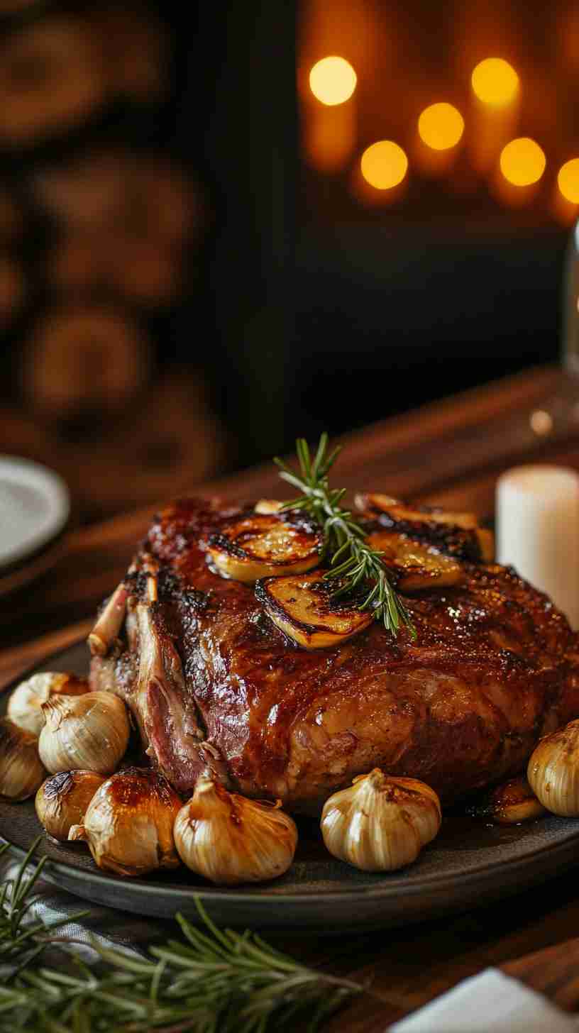 Simple Crock Pot Arm Roast with Roasted Garlic and Herbs