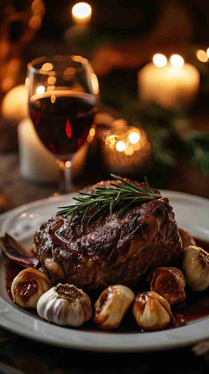 Simple Crock Pot Arm Roast with Roasted Garlic and Herbs