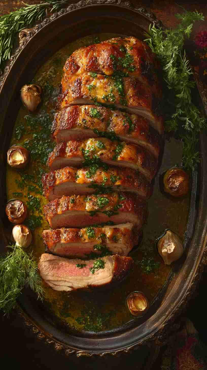 Simple Crock Pot Arm Roast with Roasted Garlic and Herbs