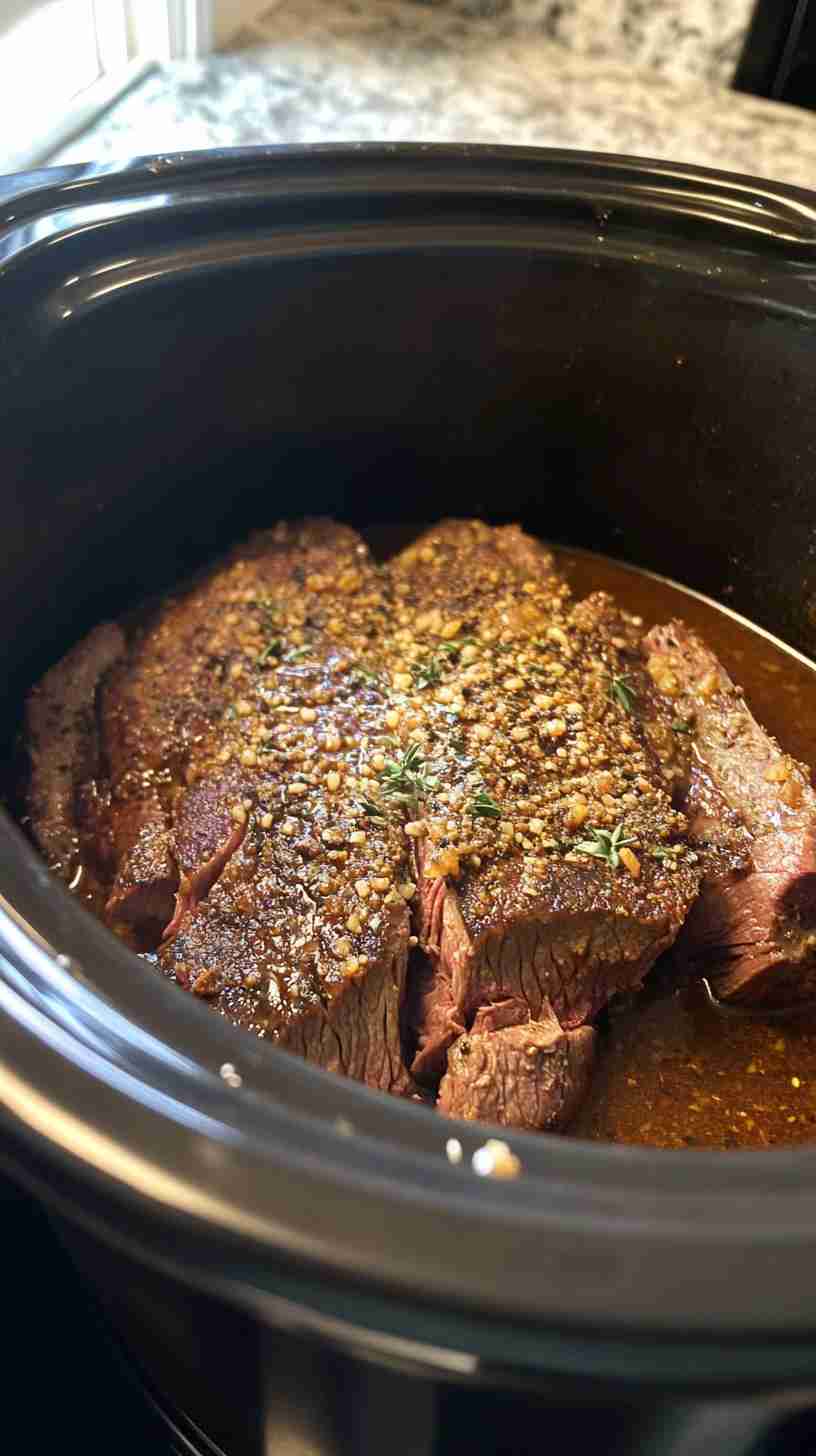 Simple Crock Pot Beef Arm Roast with Homemade Seasoning
