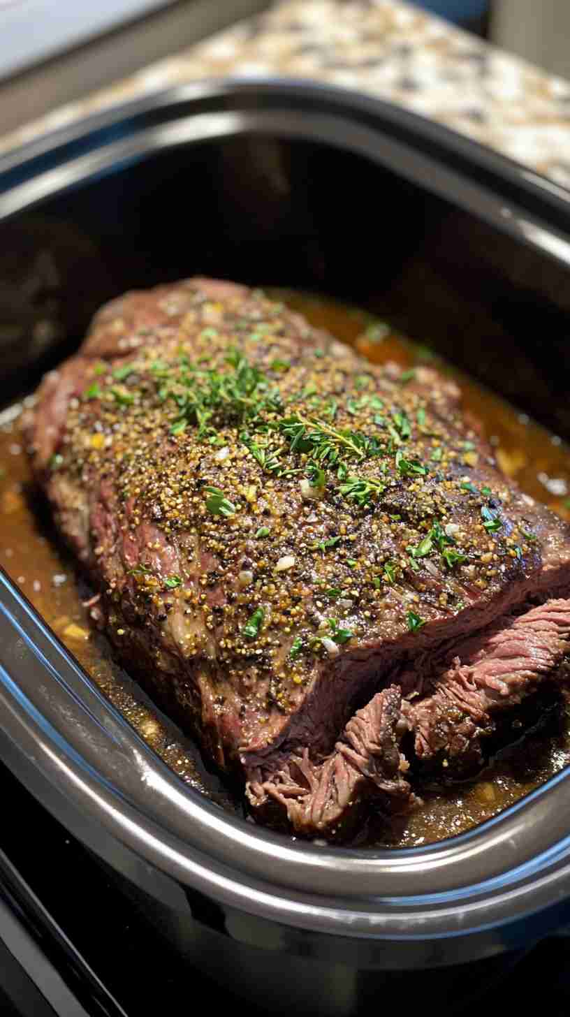 Simple Crock Pot Beef Arm Roast with Homemade Seasoning