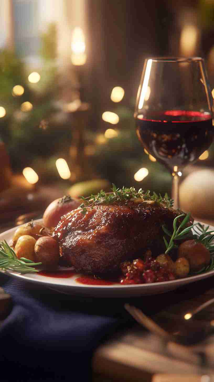Slow-Cooked Arm Roast with Red Wine and Fresh Herbs