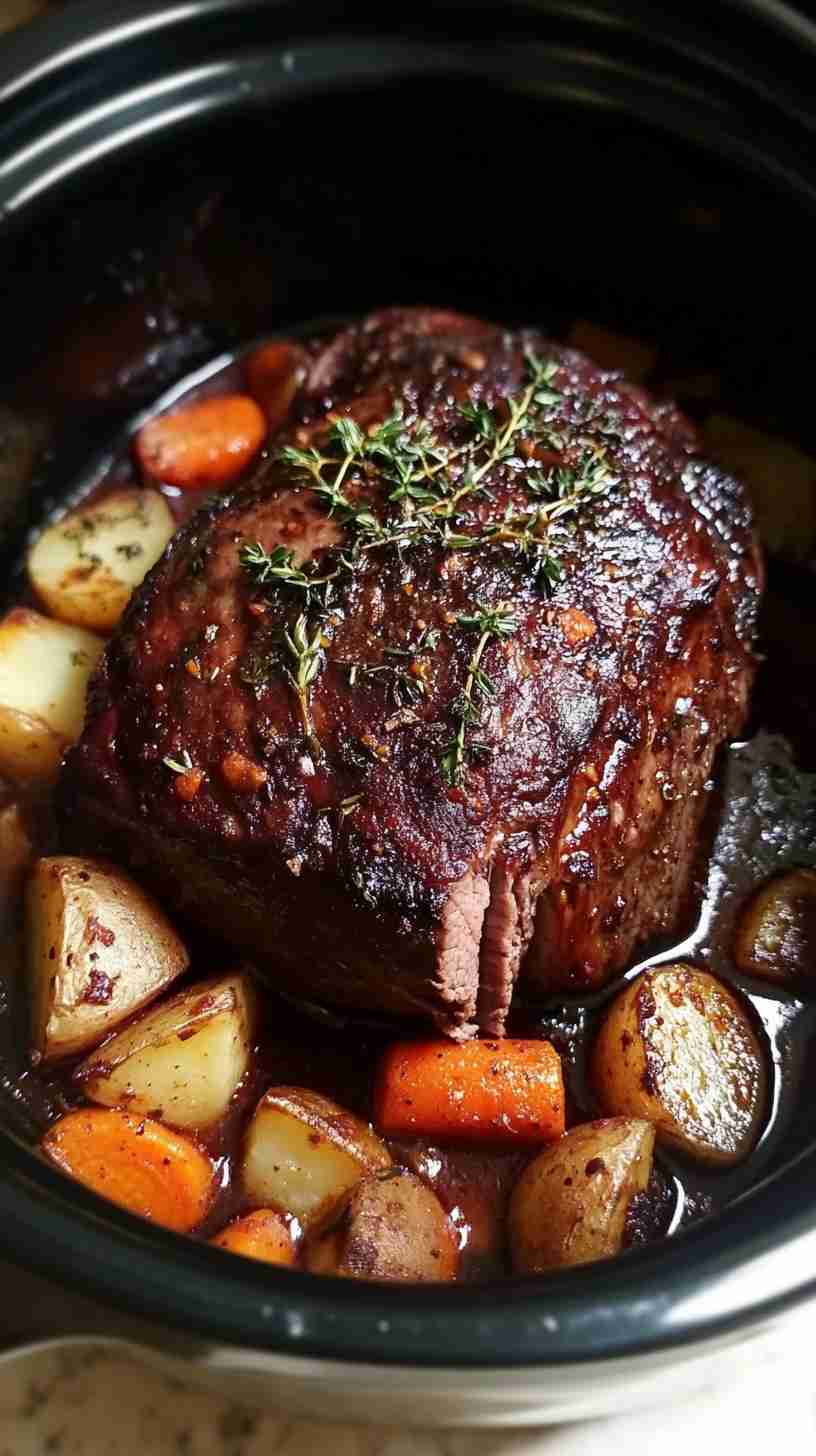 Slow Cooked Beef Arm Roast with Potatoes & Carrots