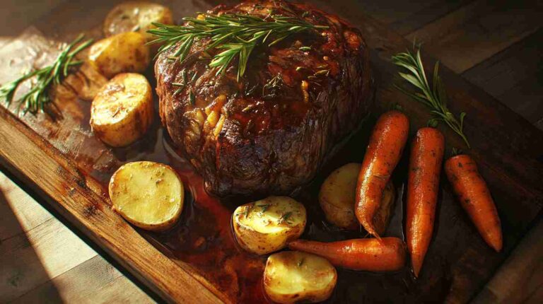 Slow Cooked Beef Arm Roast with Potatoes & Carrots