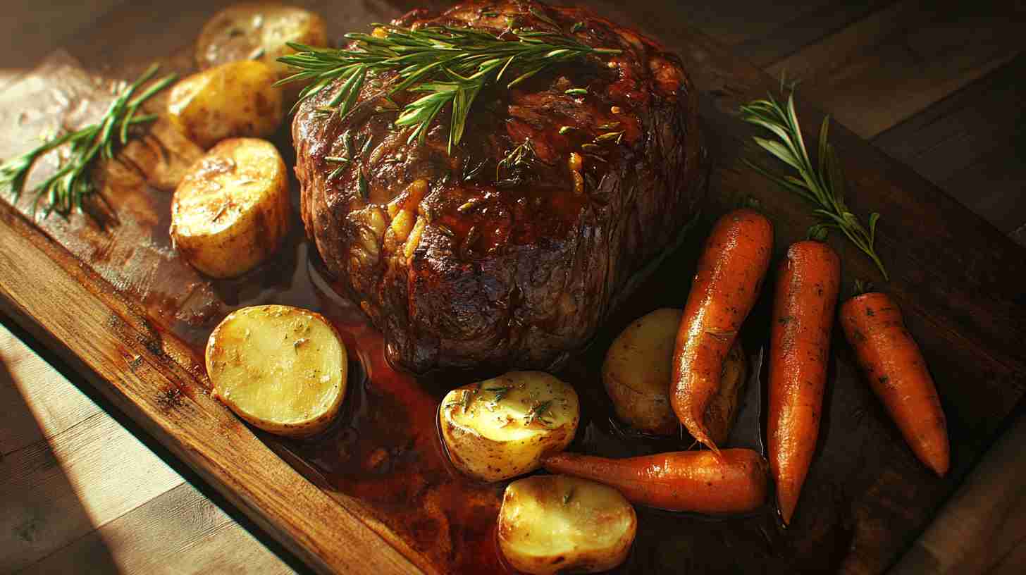 Slow Cooked Beef Arm Roast with Potatoes & Carrots
