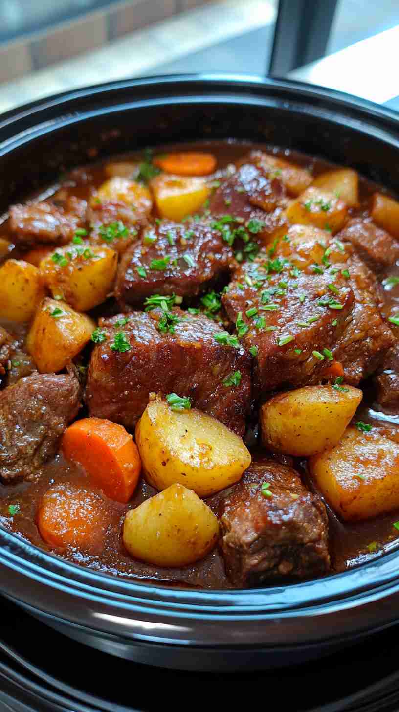 Slow Cooked Beef Arm Roast with Potatoes & Carrots